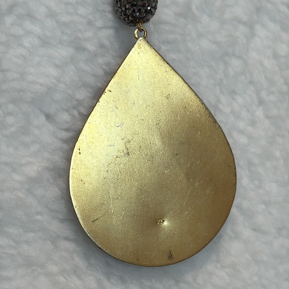 Beautiful Genuine Turquoise And Pave Necklace - Picture 3 of 4